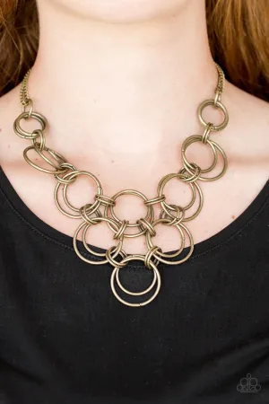 Paparazzi Ringing Off The Hook Necklace Brass