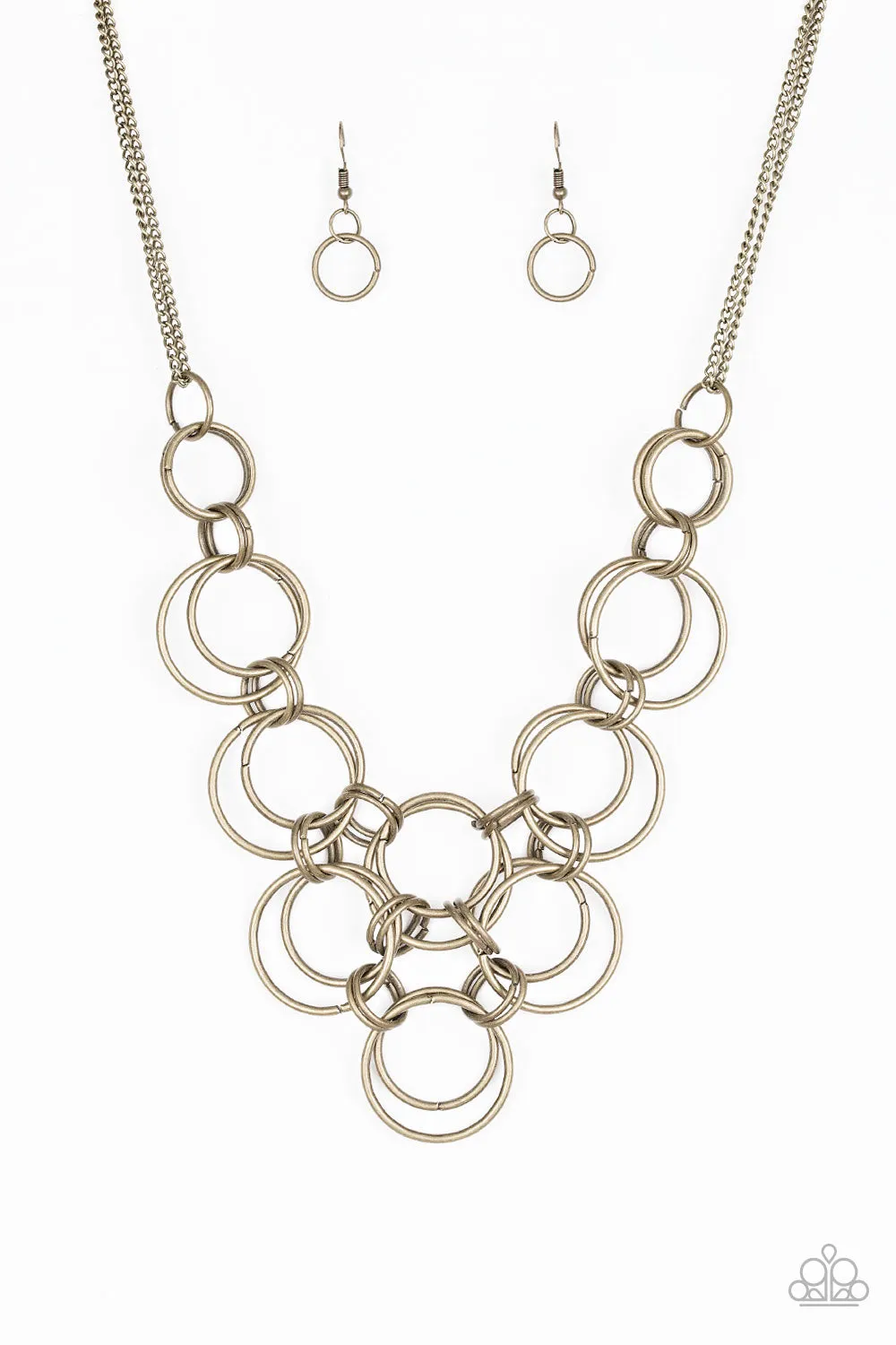 Paparazzi Ringing Off The Hook Necklace Brass