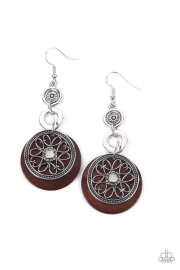 Paparazzi Royal Marina - Brown - Earrings