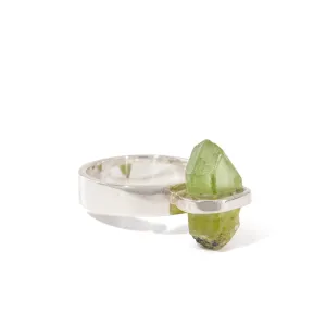 Peridot 8.6 Carat Handcrafted Sterling Silver Natural Crystal Ring
