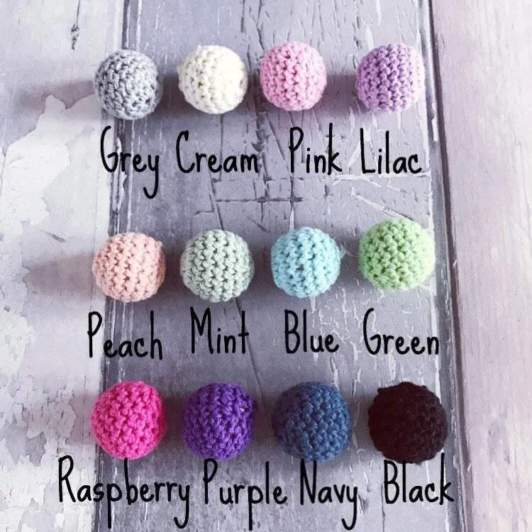 Personalised Crochet Teether - Blue/Cream