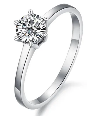 Personality Classic Large Rhinestone Titanium Steel Ladies Ring