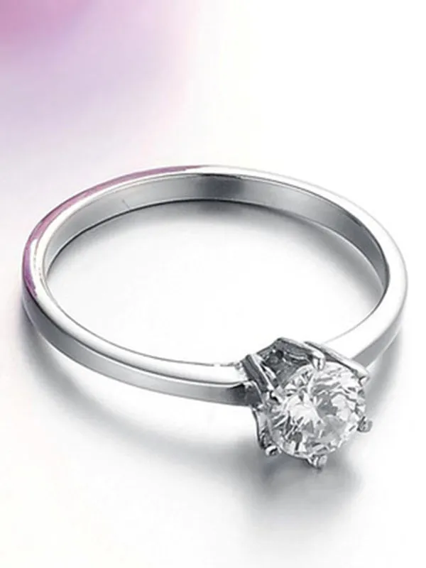 Personality Classic Large Rhinestone Titanium Steel Ladies Ring