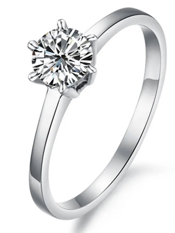 Personality Classic Large Rhinestone Titanium Steel Ladies Ring