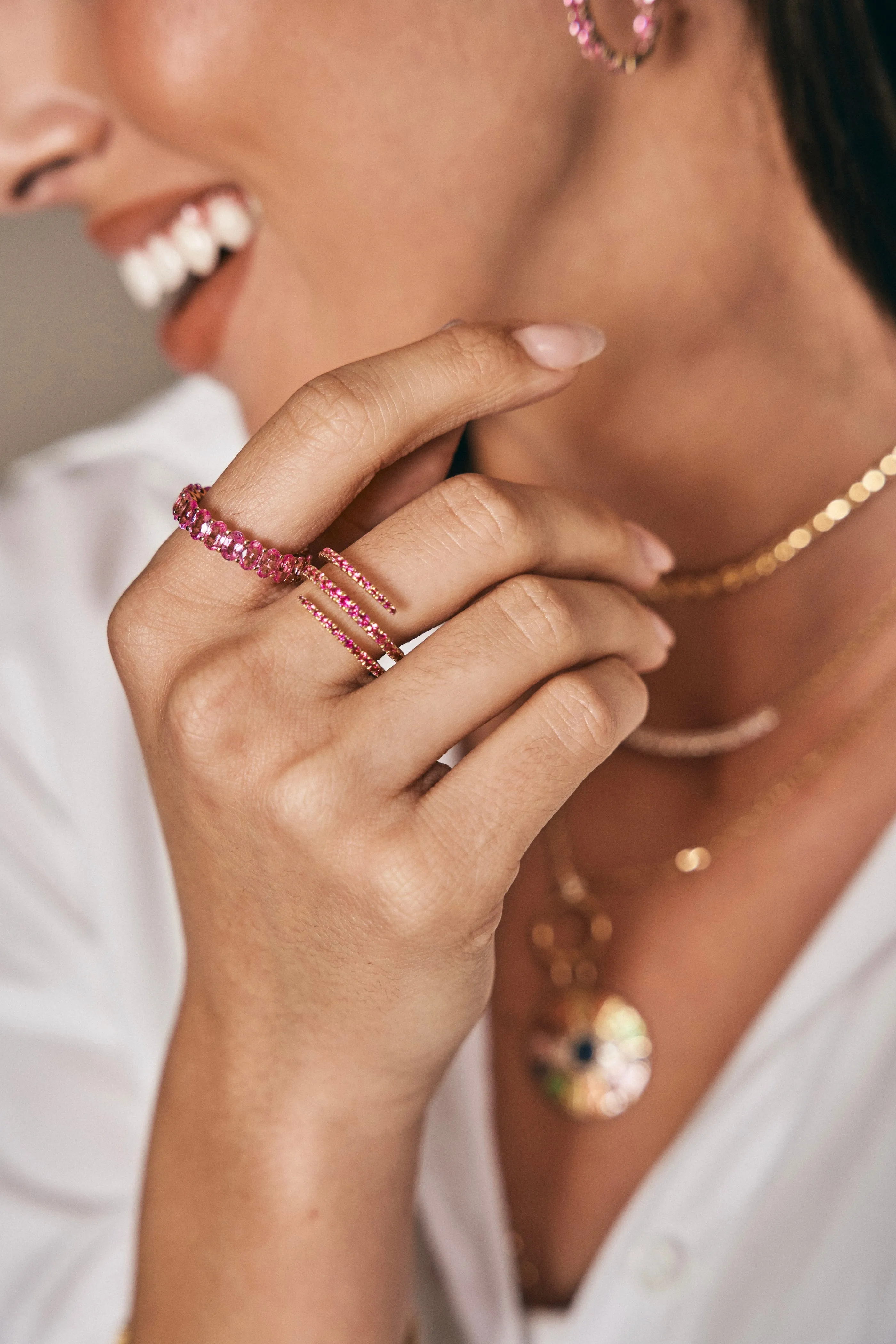Pink Sapphire Coil Ring