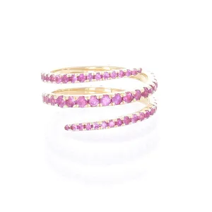 Pink Sapphire Coil Ring