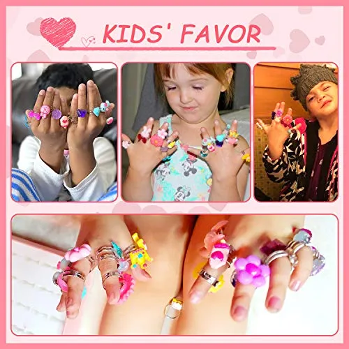PinkSheep Little Girl Jewel Rings Set - 24 Adjustable Pieces
