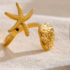Pip | Gold Plated Link Adjustable Ring