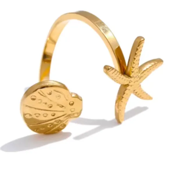 Pip | Gold Plated Link Adjustable Ring
