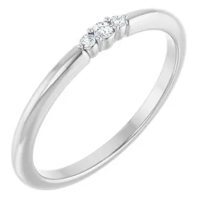 Platinum .04 CTW Natural Diamond Stackable Ring
