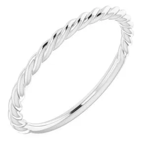 Platinum 1.5 mm Twisted Rope Band Size 7