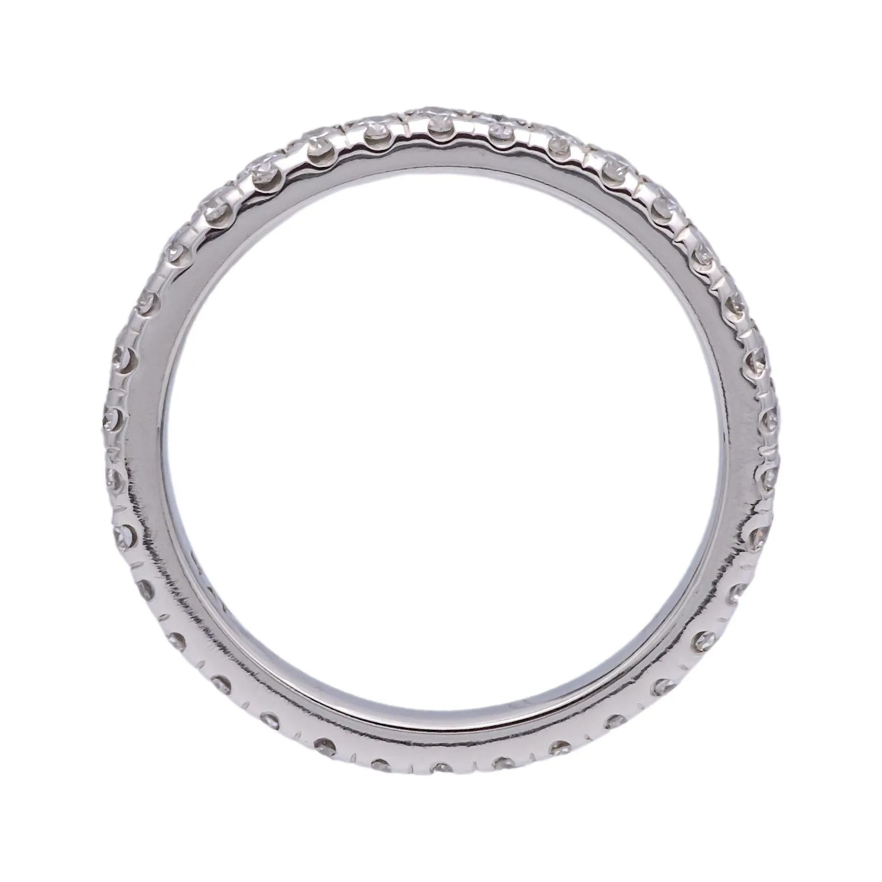 Platinum Full Circle .85ct Round Diamond Wedding Band Ring Size 4.75