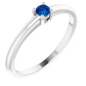 Platinum Natural Blue Sapphire Ring
