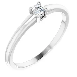 Platinum Natural White Sapphire Ring