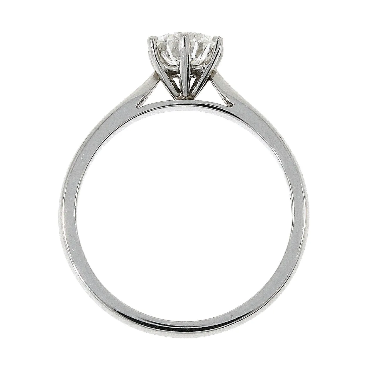 Platinum solitaire diamond 6 claw ring