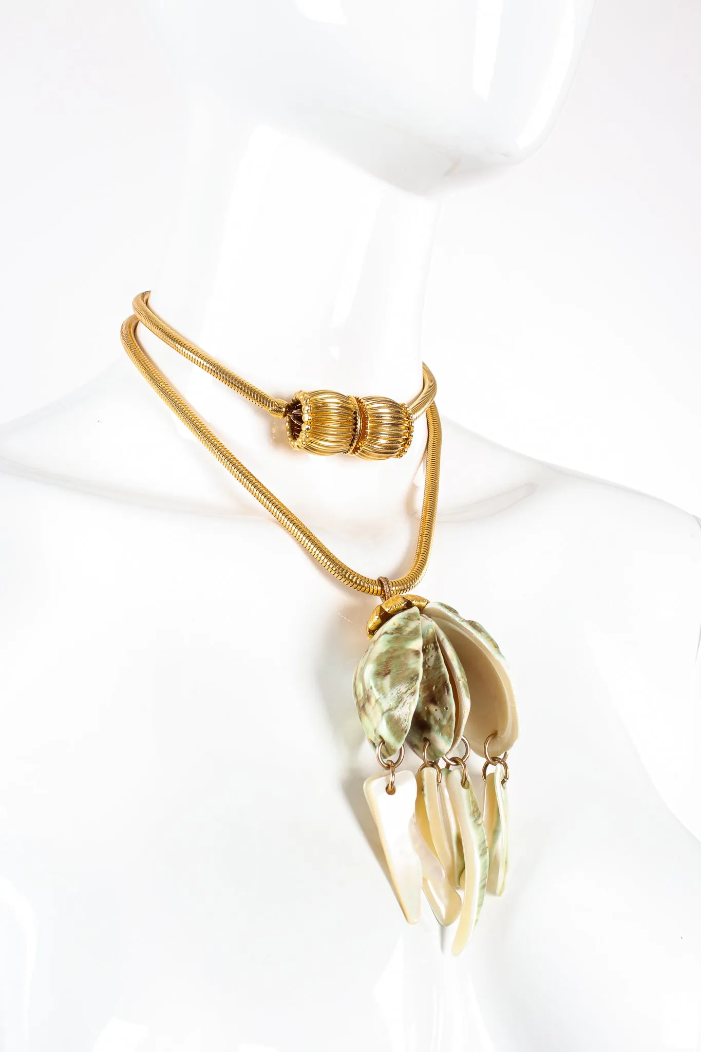 Polished Shell Pendant Necklace