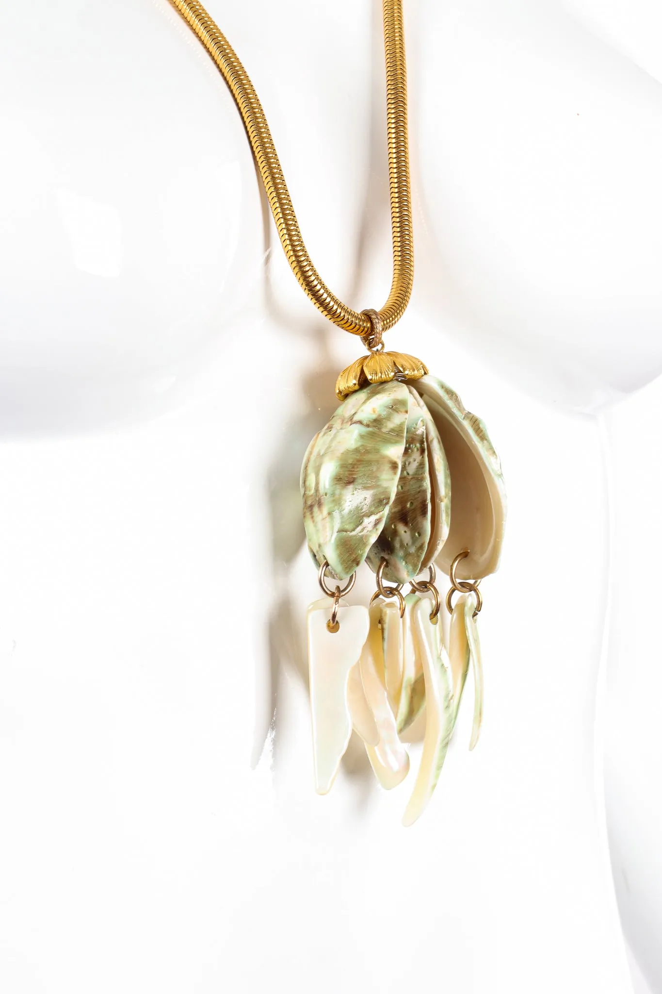 Polished Shell Pendant Necklace