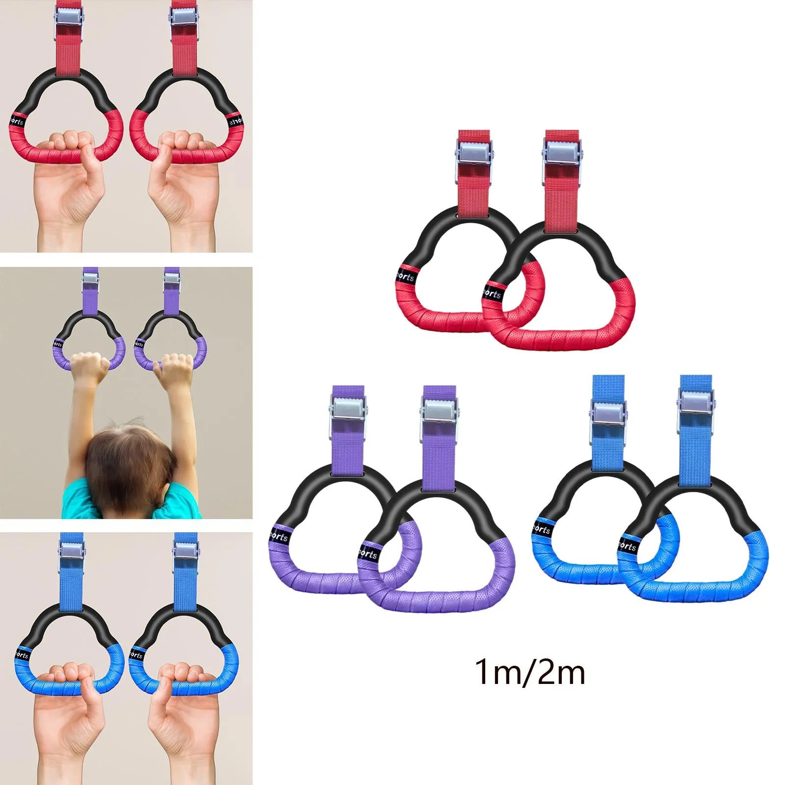 Premium Gymnastics Rings for Kids & Adults – Non-Slip Swing Rings with Adjustable Straps, High Load Capacity (150kg), Safe ABS Material for Home Fitness & Play