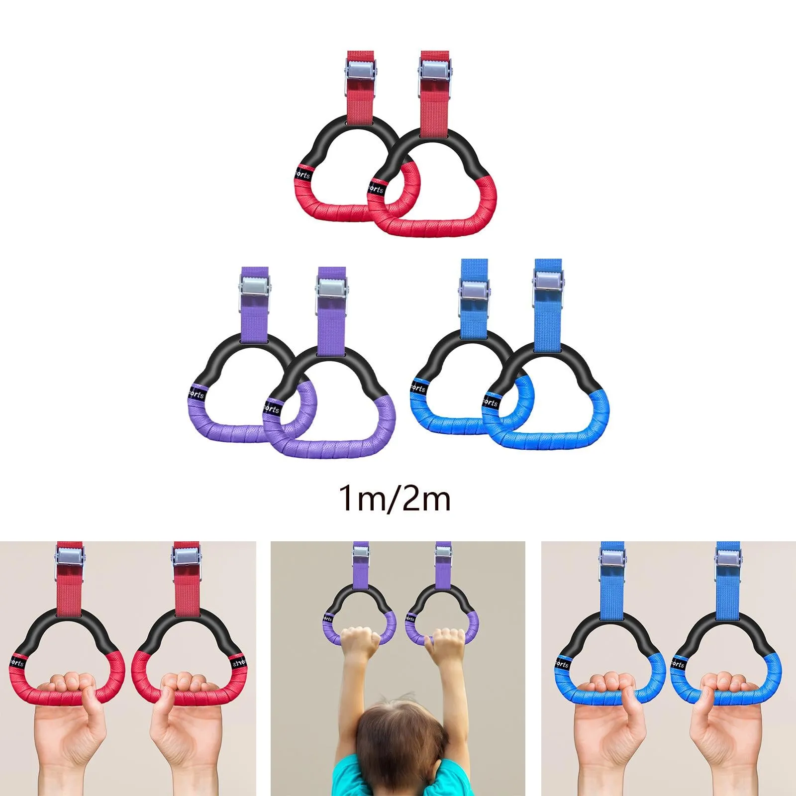 Premium Gymnastics Rings for Kids & Adults – Non-Slip Swing Rings with Adjustable Straps, High Load Capacity (150kg), Safe ABS Material for Home Fitness & Play