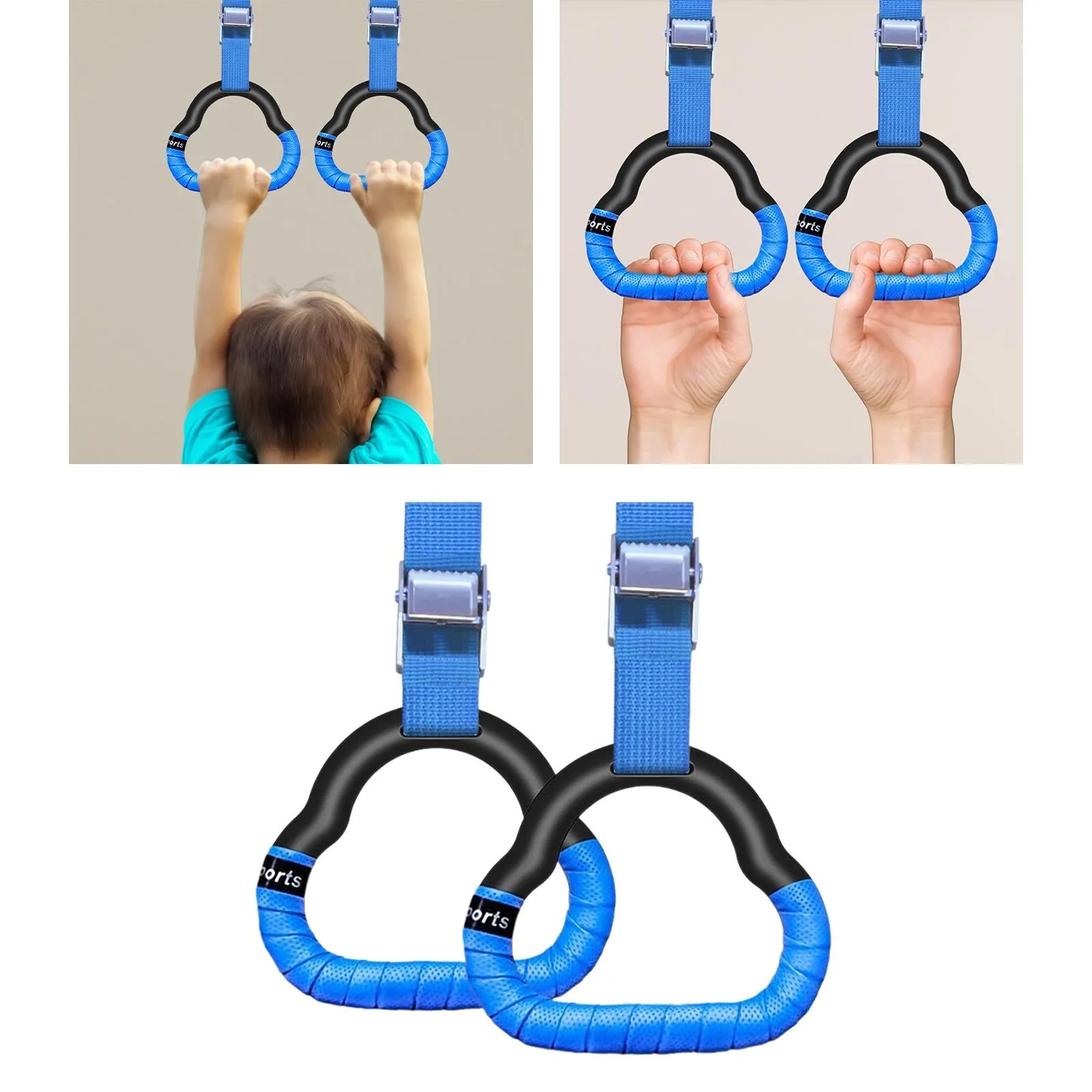 Premium Gymnastics Rings for Kids & Adults – Non-Slip Swing Rings with Adjustable Straps, High Load Capacity (150kg), Safe ABS Material for Home Fitness & Play