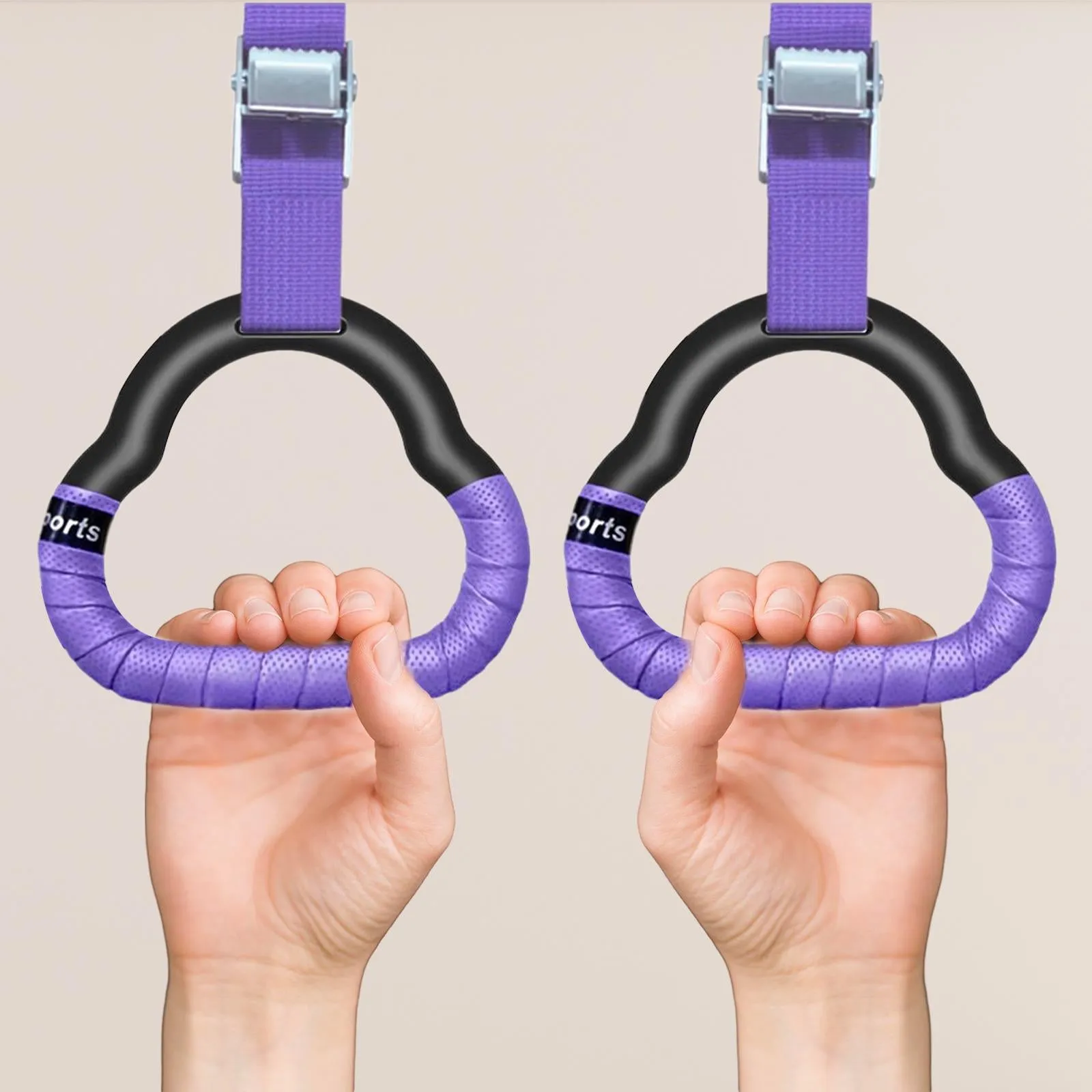 Premium Gymnastics Rings for Kids & Adults – Non-Slip Swing Rings with Adjustable Straps, High Load Capacity (150kg), Safe ABS Material for Home Fitness & Play
