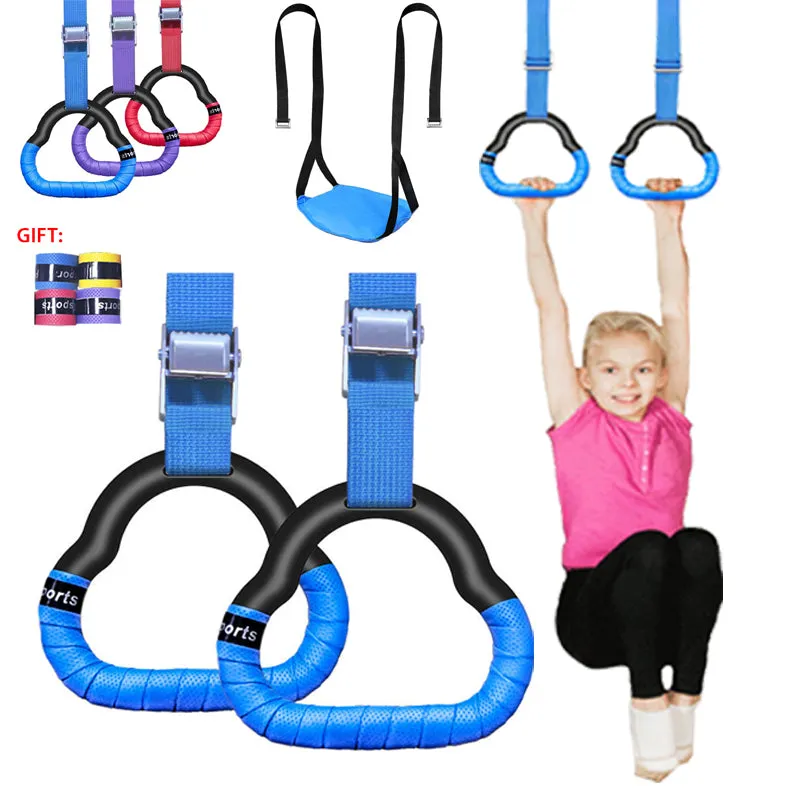 Premium Gymnastics Rings for Kids & Adults – Non-Slip Swing Rings with Adjustable Straps, High Load Capacity (150kg), Safe ABS Material for Home Fitness & Play