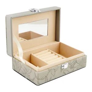 Premium Wooden Jewelry Organizer Box, Ideal for Earrings, Rings & Accessories, Small, Grey, BT-5