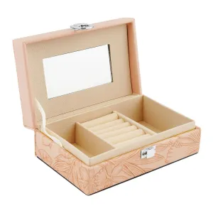 Premium Wooden Jewelry Organizer Box, Ideal for Earrings, Rings & Accessories, Small, Pink, BT-5