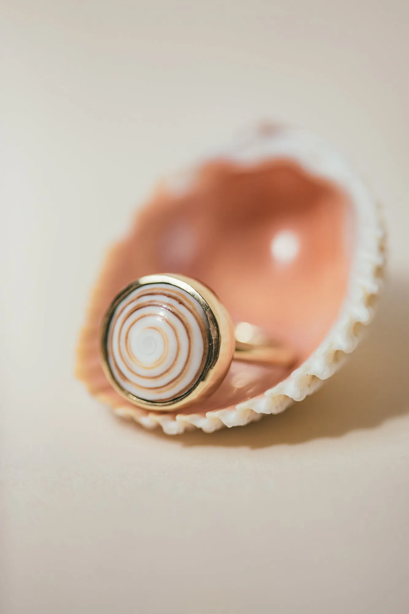 PUKA STACKING RING WITH DIAMOND-ONE-OF-A-KIND