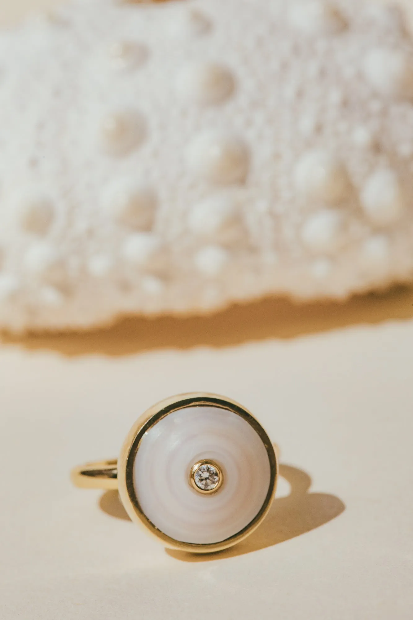 PUKA STACKING RING WITH DIAMOND-ONE-OF-A-KIND