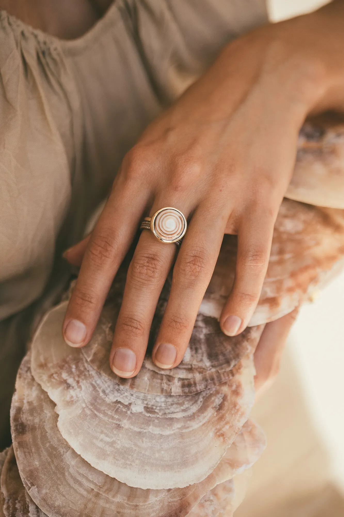 PUKA STACKING SWIRL RING-ONE-OF-A-KIND