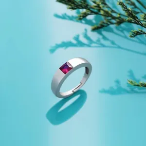 Pure Silver Ring - Made With Luxurious Ruby Pink Gemstone