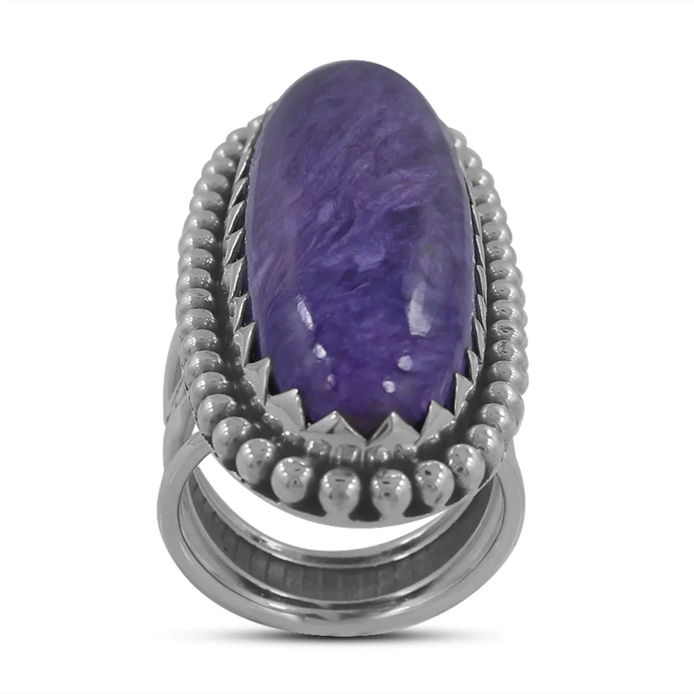 Purple Charoite Sterling Silver Rings