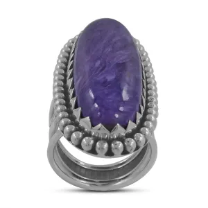 Purple Charoite Sterling Silver Rings