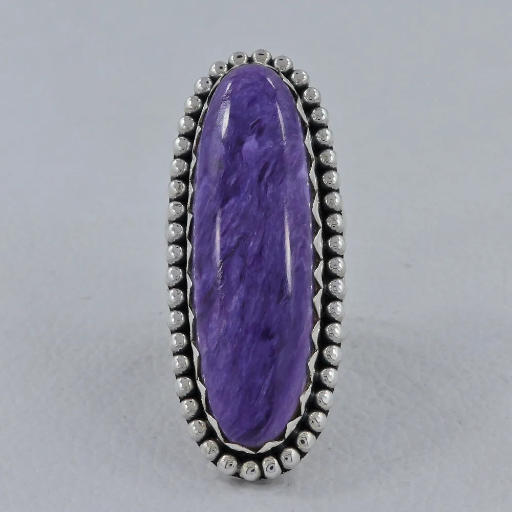 Purple Charoite Sterling Silver Rings