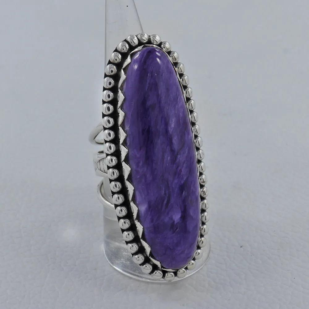 Purple Charoite Sterling Silver Rings