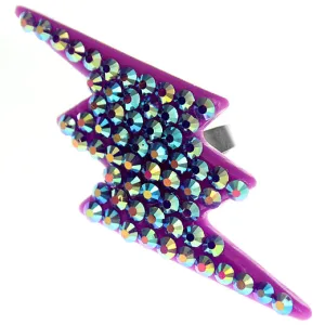 Purple Lightning Bolt Adjustable Ring