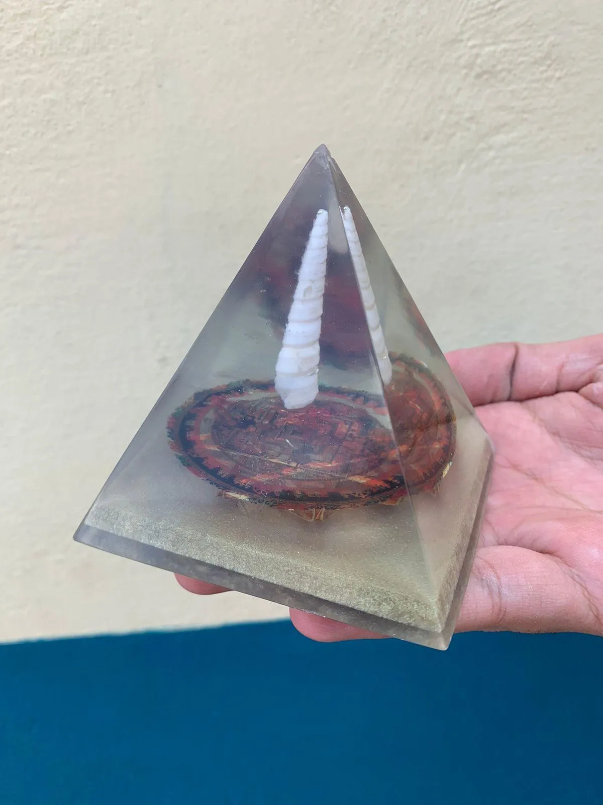 Pyramid with 14K Gold for Protection against Black Magic Kalachakra