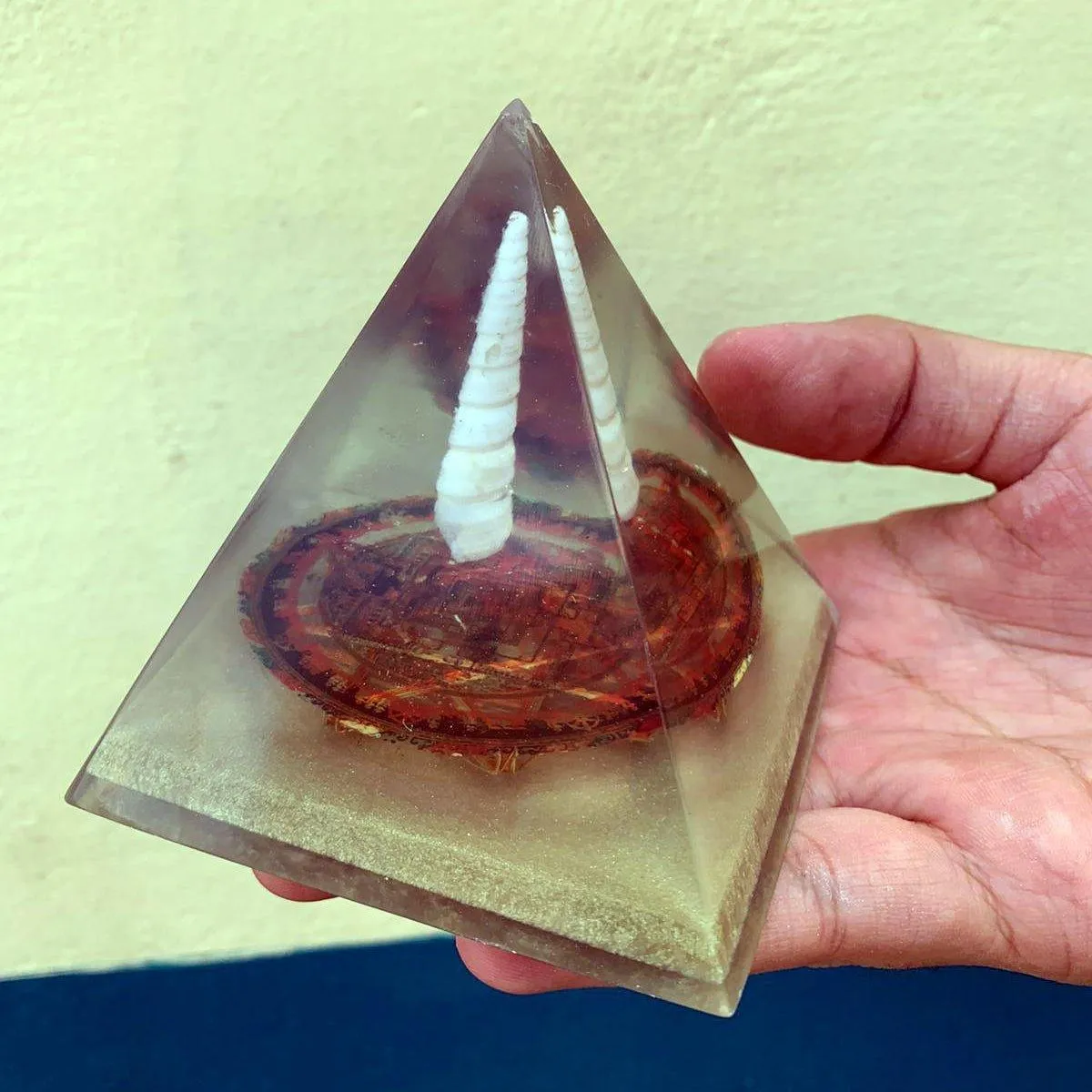 Pyramid with 14K Gold for Protection against Black Magic Kalachakra