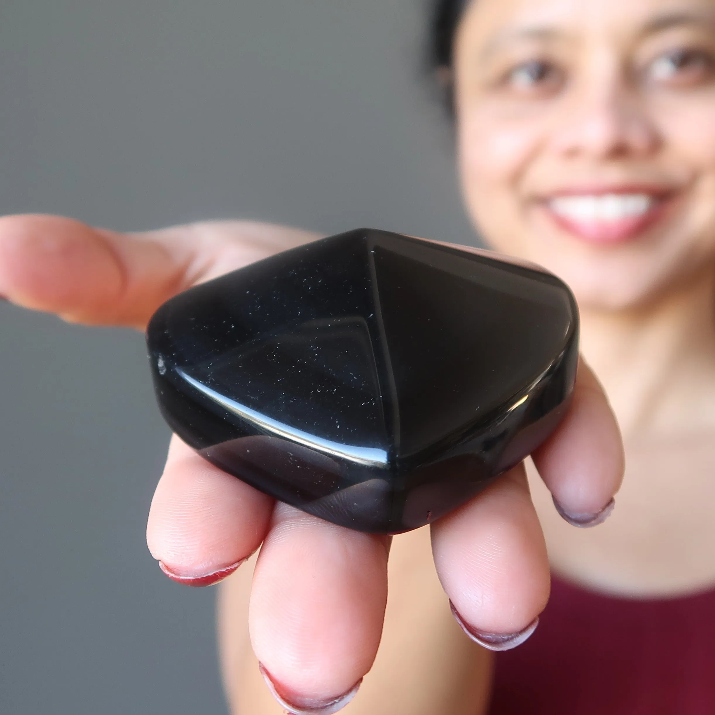 Rainbow Obsidian Heart Blue Protected Love Gem