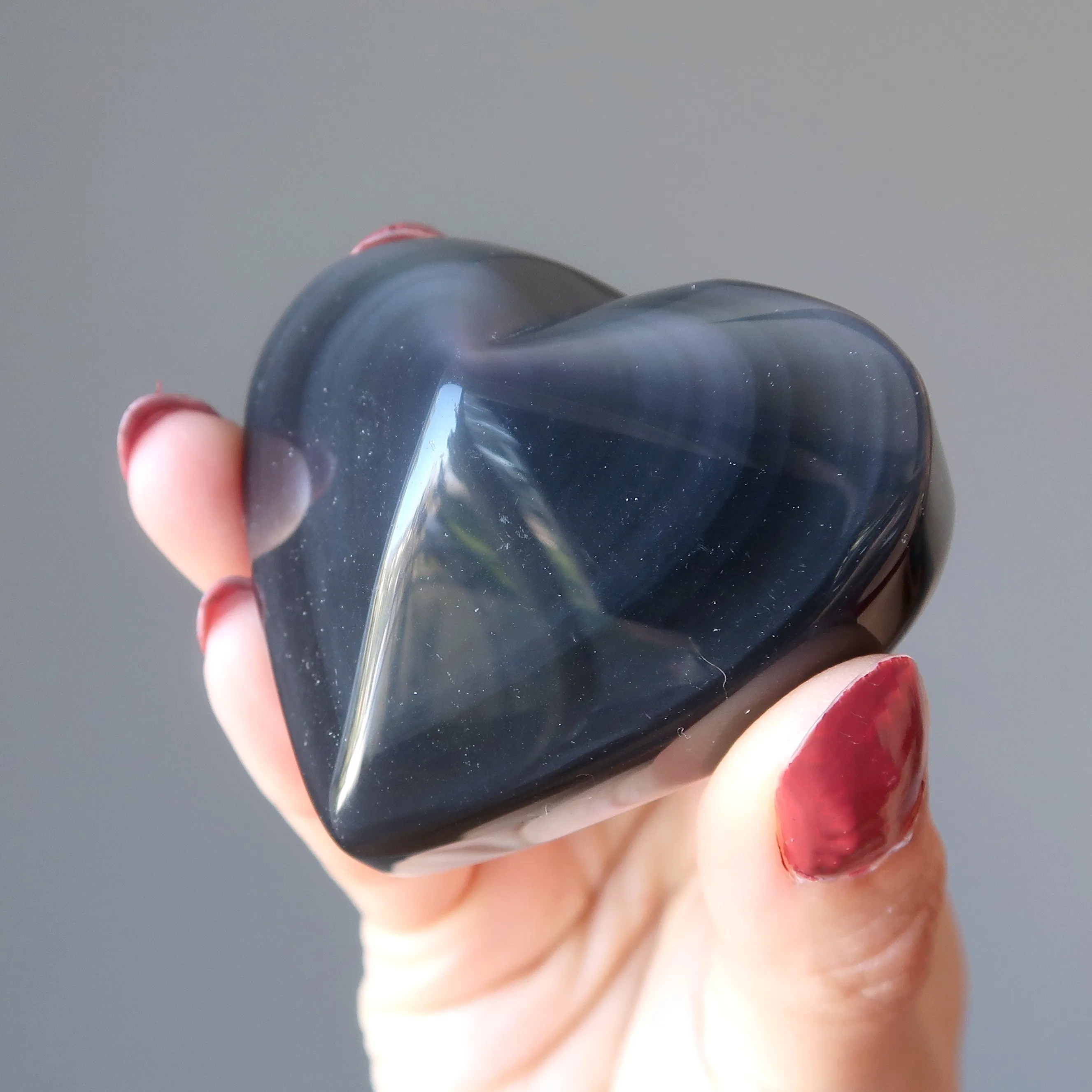 Rainbow Obsidian Heart Blue Protected Love Gem