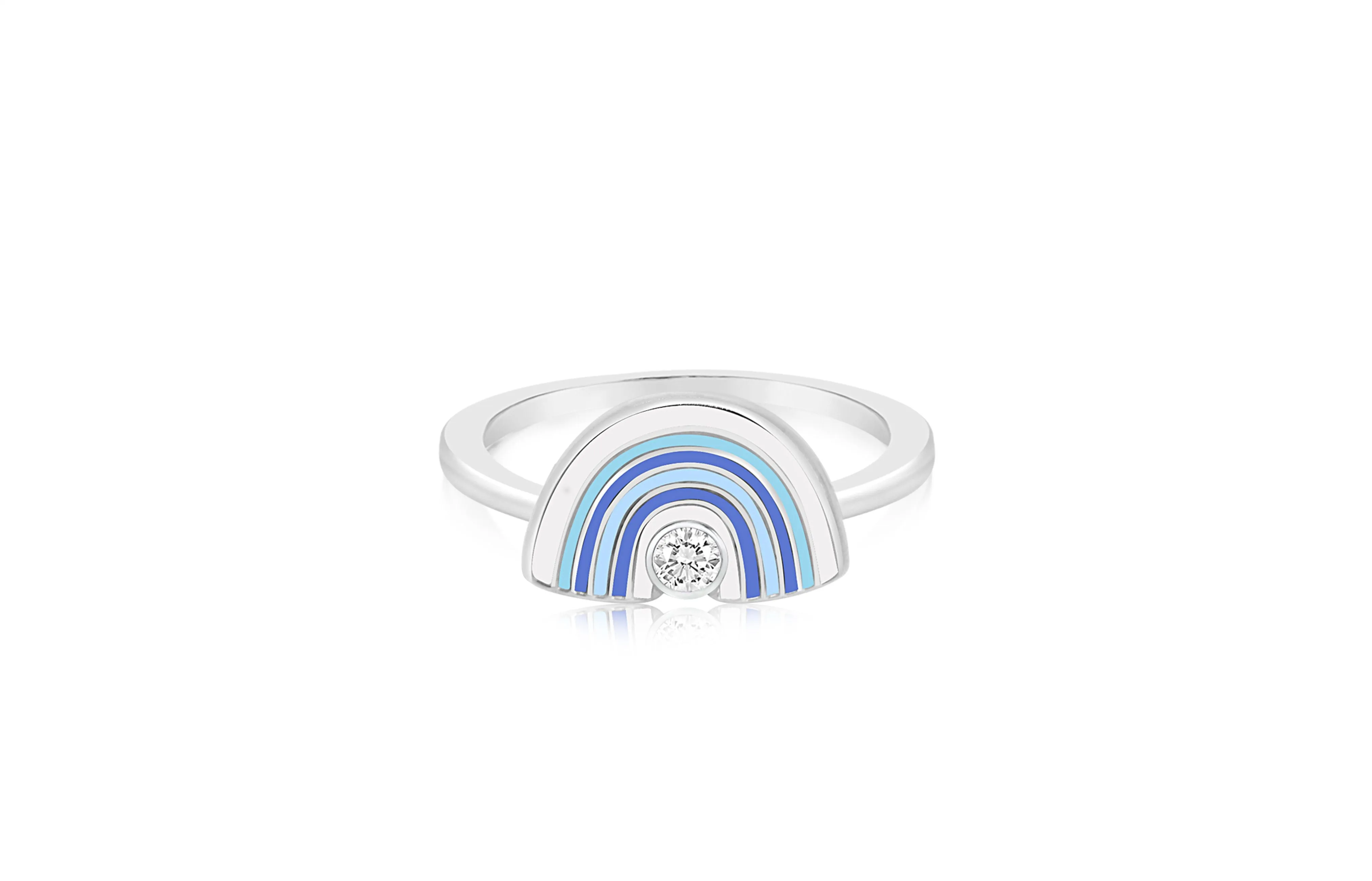 Rainbow White Crystal White Crystal White Gold Plated Girl's Rings Earth2Jane Size 4