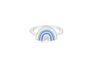 Rainbow White Crystal White Crystal White Gold Plated Girl's Rings Earth2Jane Size 4