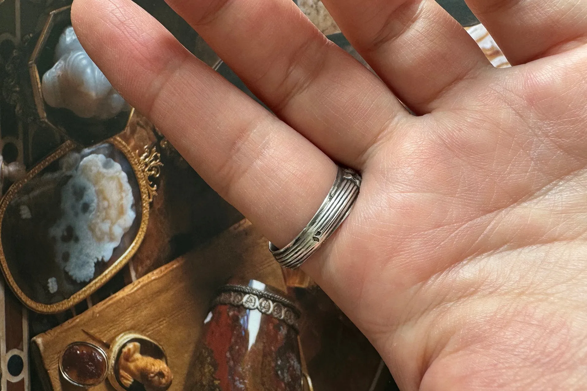Rare Mid-19th Century Silver Compass Ring