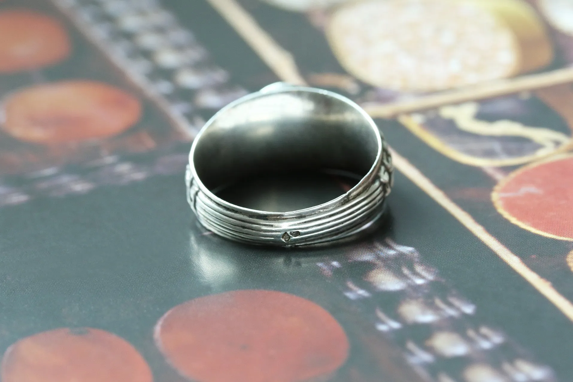 Rare Mid-19th Century Silver Compass Ring