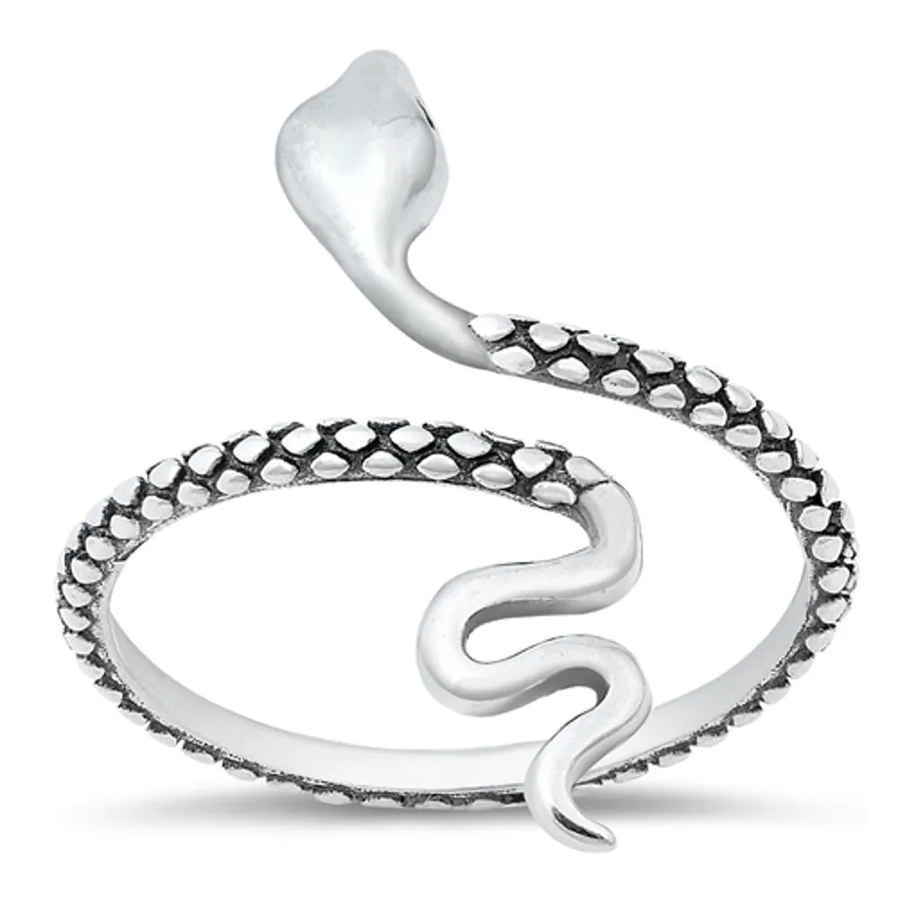 Rattlesnake Serpent Snake  Classic Ring New .925 Sterling Silver Band Sizes 5-10
