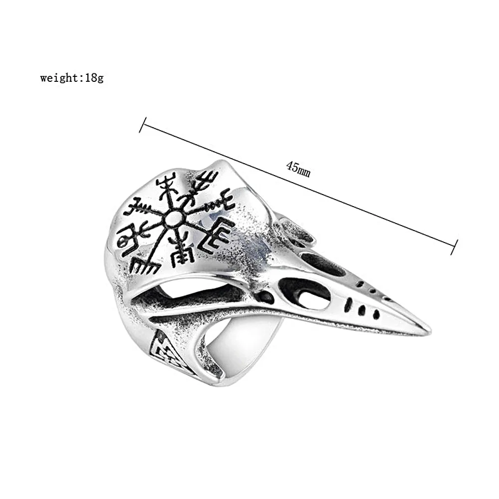 Ravens Skull Compass Ring