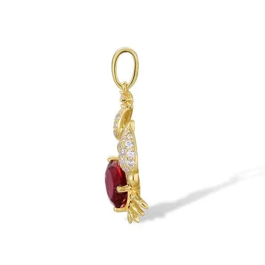 Red Stone Cancer Zodiac Constellation Pendant