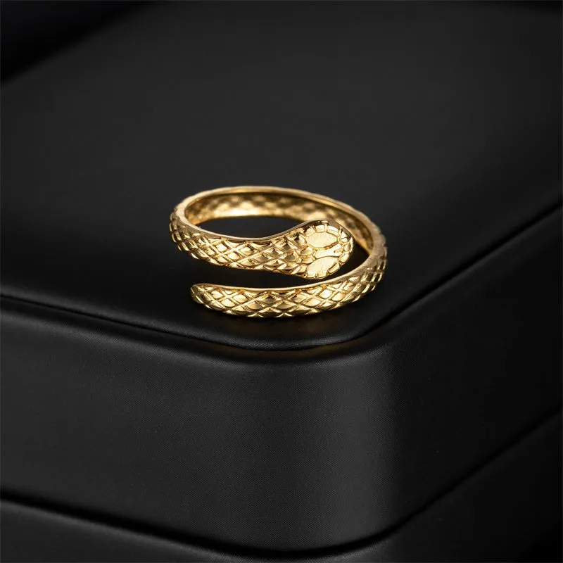 Retro Punk Snake Adjustable Ring