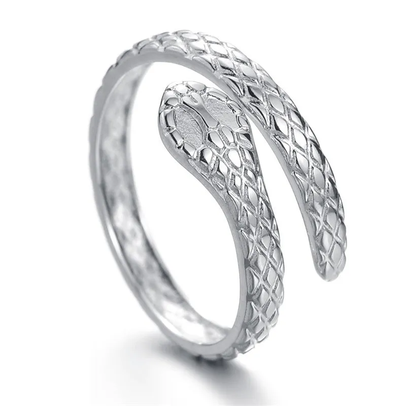 Retro Punk Snake Adjustable Ring